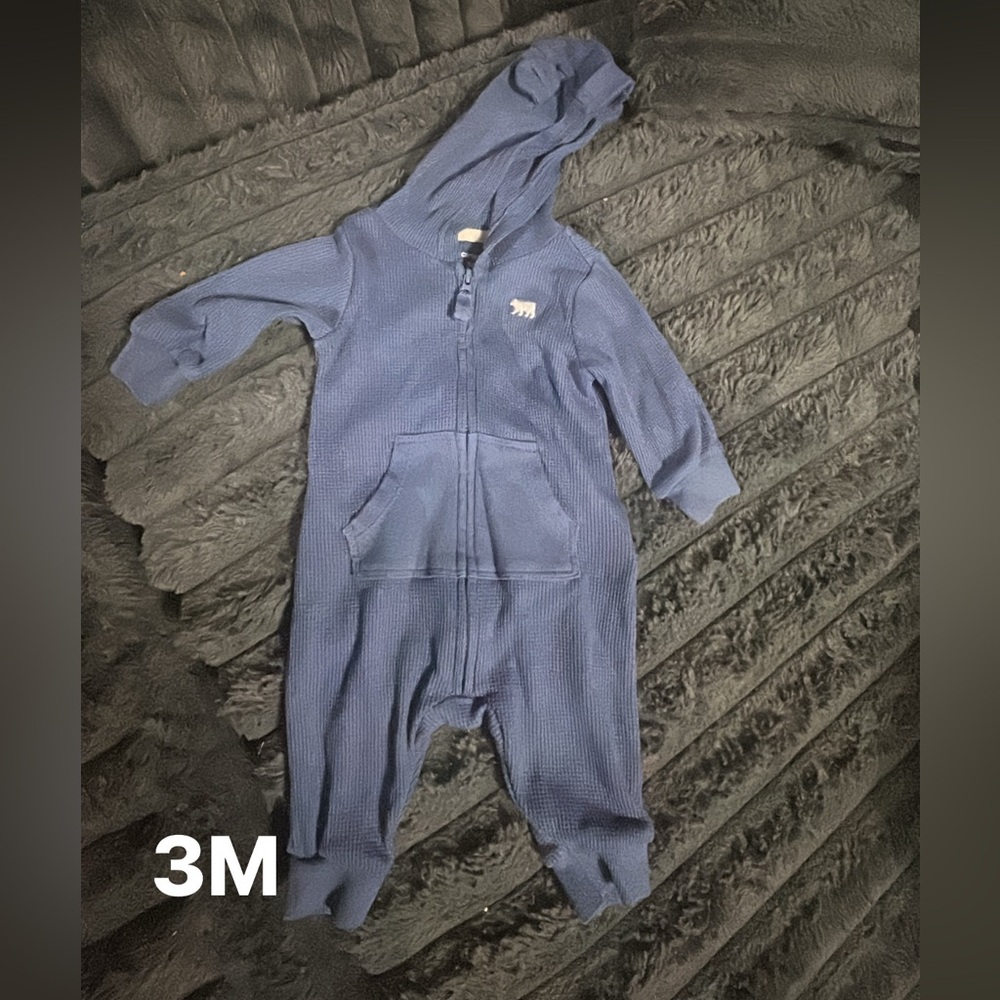 Blue Kids One Piece with Bear Logo